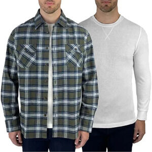 Jachs MFG Men's Heavyweight Flannel And Thermal 2 Pack Green XXL NWOT